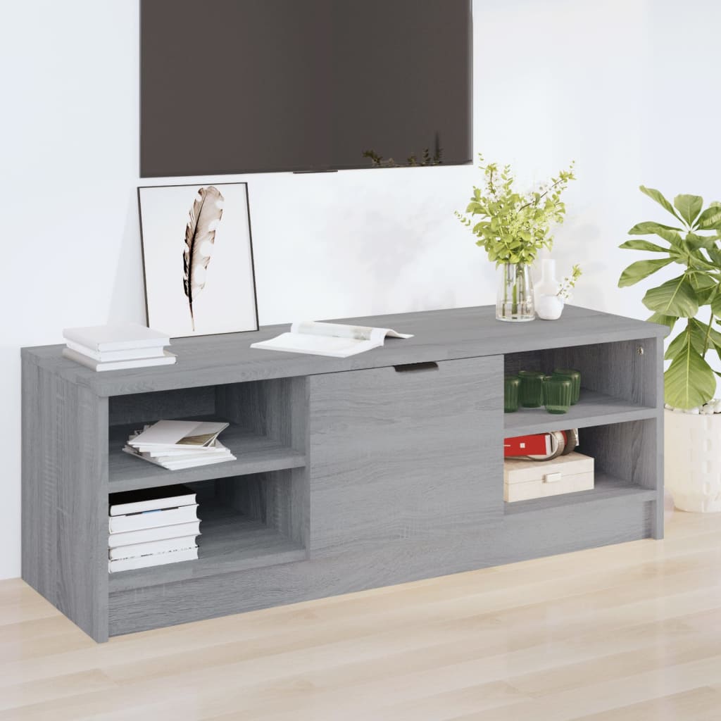 tv-bord 102x35,5x36,5 cm konstrueret træ grå sonoma-eg