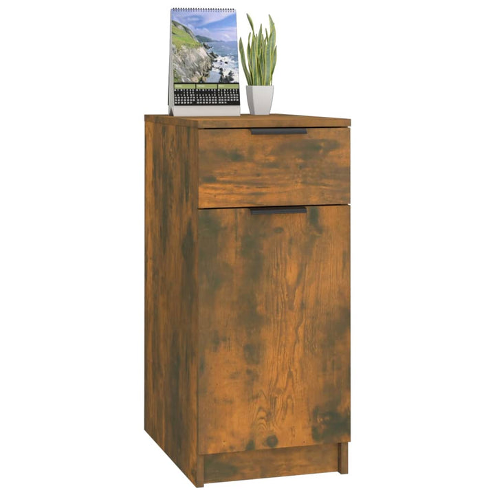 skrivebord 33,5x50x75 cm konstrueret træ røget egetræsfarve