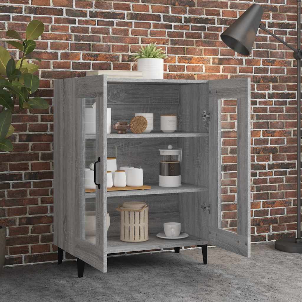 skænk 69,5x34x90 cm konstrueret træ grå sonoma-eg