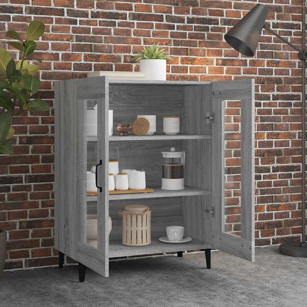 skænk 69,5x34x90 cm konstrueret træ grå sonoma-eg