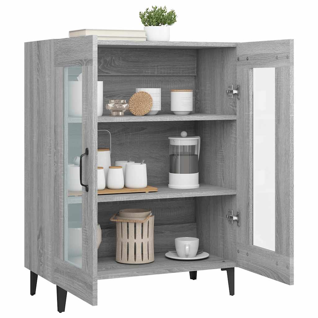 skænk 69,5x34x90 cm konstrueret træ grå sonoma-eg