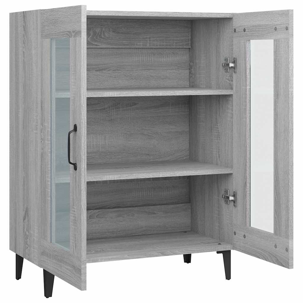 skænk 69,5x34x90 cm konstrueret træ grå sonoma-eg