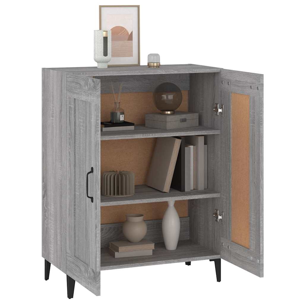skænk 69,5x34x90 cm konstrueret træ grå sonoma-eg