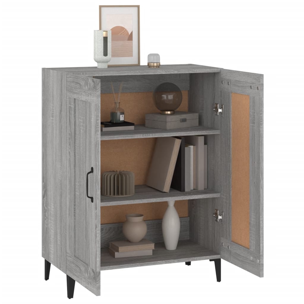 skænk 69,5x34x90 cm konstrueret træ grå sonoma-eg