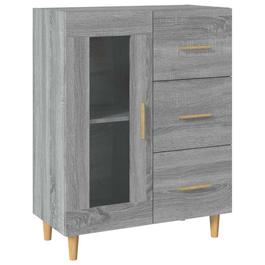 skænk 69,5x34x90 cm konstrueret træ grå sonoma-eg
