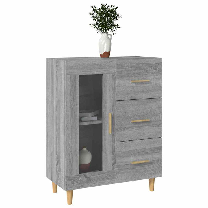 skænk 69,5x34x90 cm konstrueret træ grå sonoma-eg