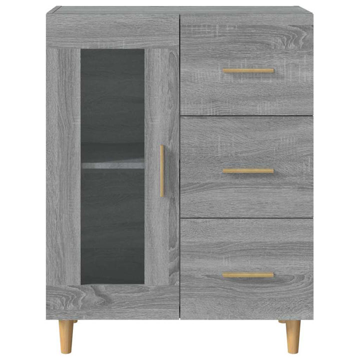 skænk 69,5x34x90 cm konstrueret træ grå sonoma-eg