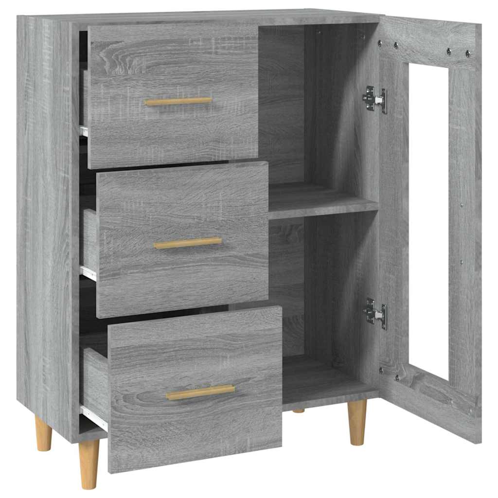 skænk 69,5x34x90 cm konstrueret træ grå sonoma-eg