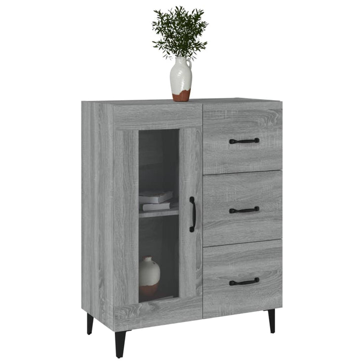 skænk 69,5x34x90 cm konstrueret træ grå sonoma-eg