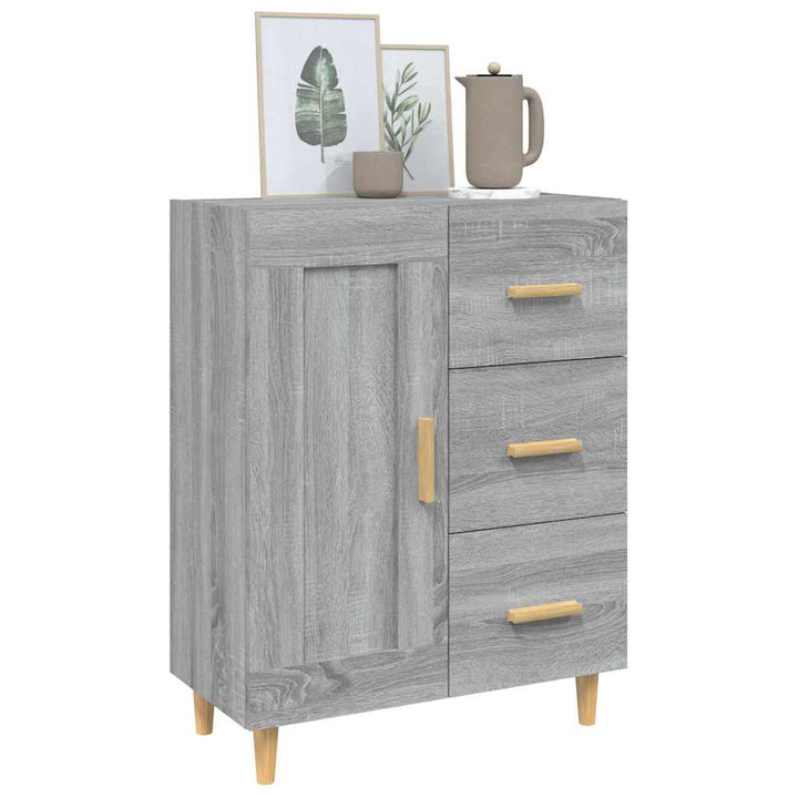 skænk 69,5x34x90 cm konstrueret træ grå sonoma-eg
