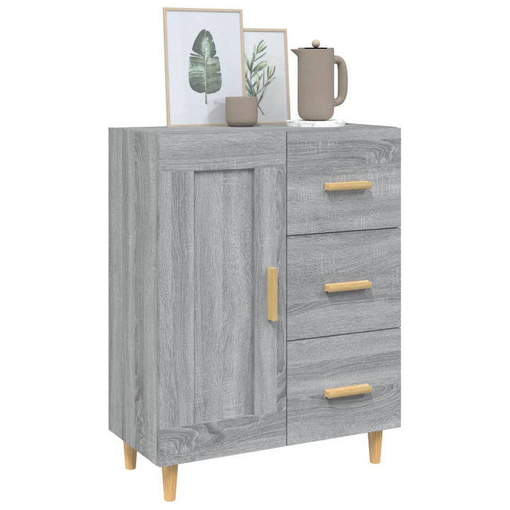 skænk 69,5x34x90 cm konstrueret træ grå sonoma-eg