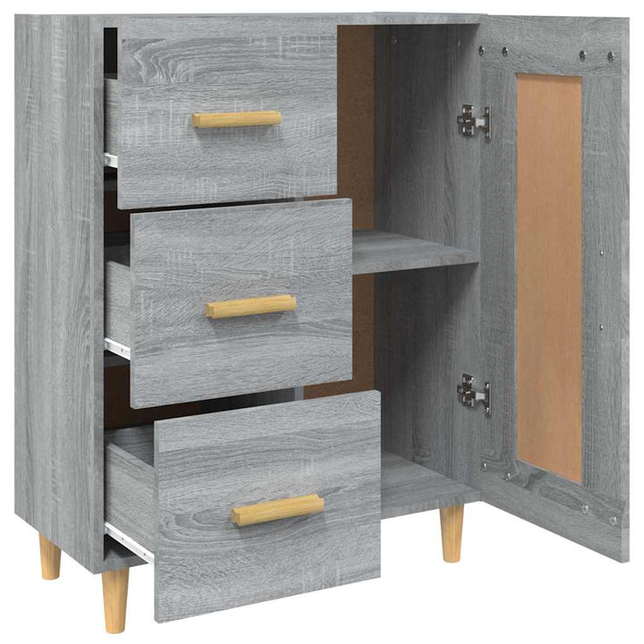skænk 69,5x34x90 cm konstrueret træ grå sonoma-eg
