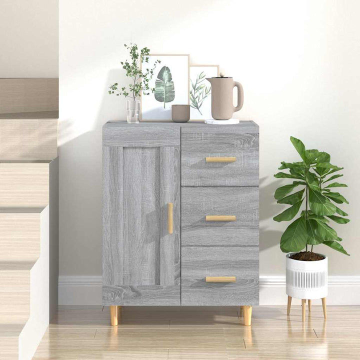 skænk 69,5x34x90 cm konstrueret træ grå sonoma-eg
