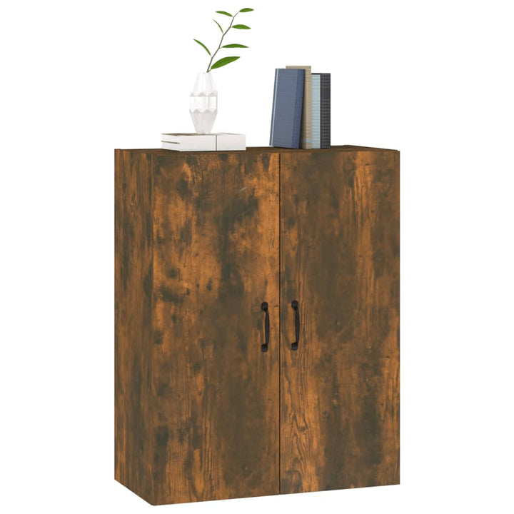 vægskab 69,5x34x90 cm konstrueret træ røget egetræsfarve