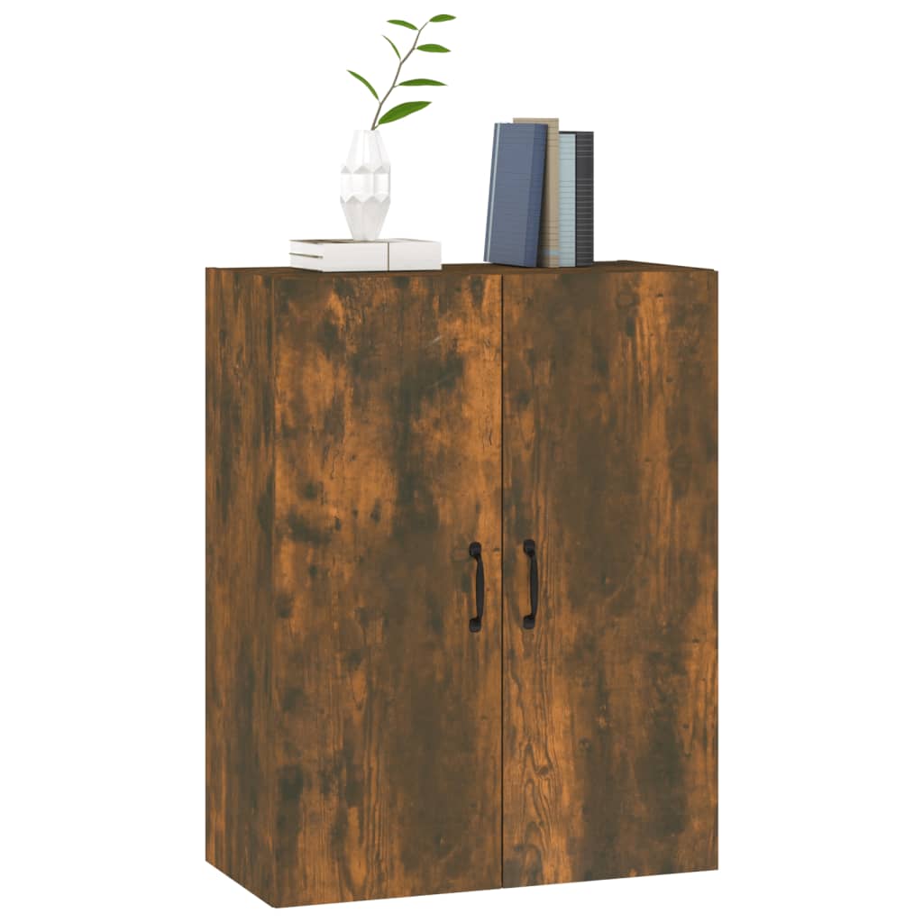 vægskab 69,5x34x90 cm konstrueret træ røget egetræsfarve
