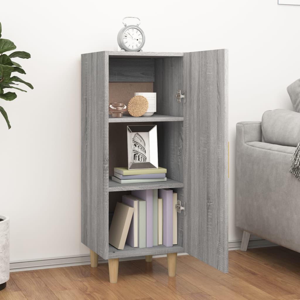 skænk 34,5x34x90 cm konstrueret træ grå sonoma-eg