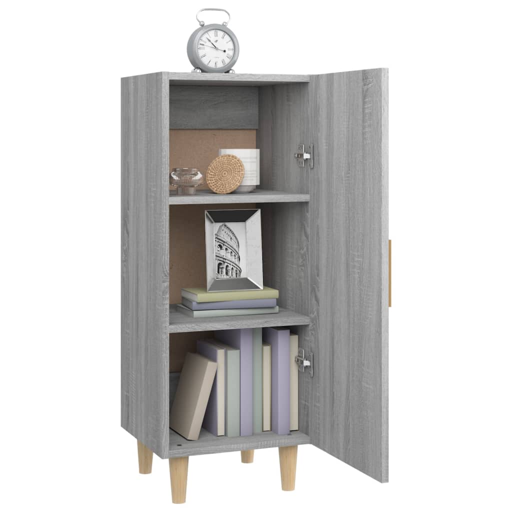 skænk 34,5x34x90 cm konstrueret træ grå sonoma-eg