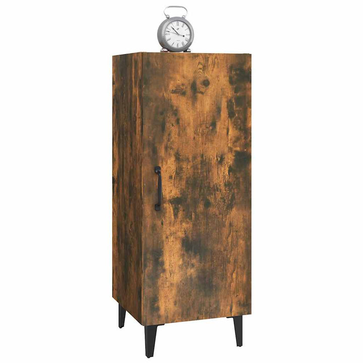skænk 34,5x34x90 cm konstrueret træ røget egetræsfarve