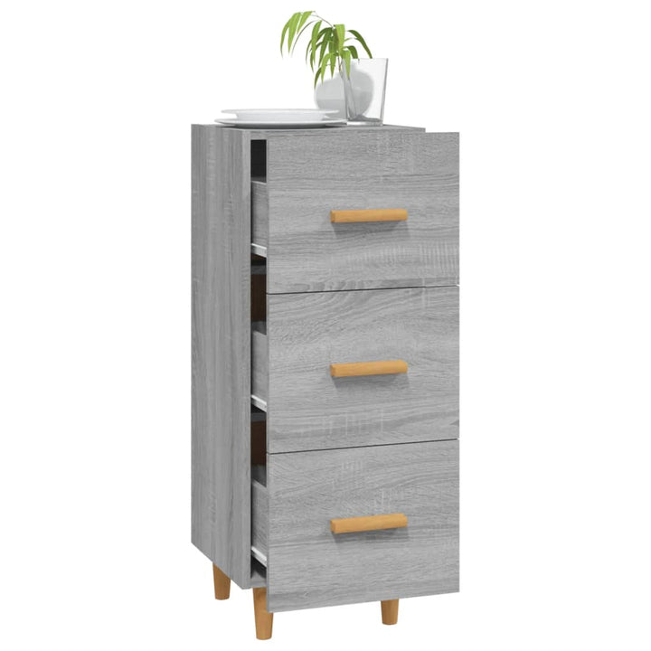 skænk 34,5x34x90 cm konstrueret træ grå sonoma-eg