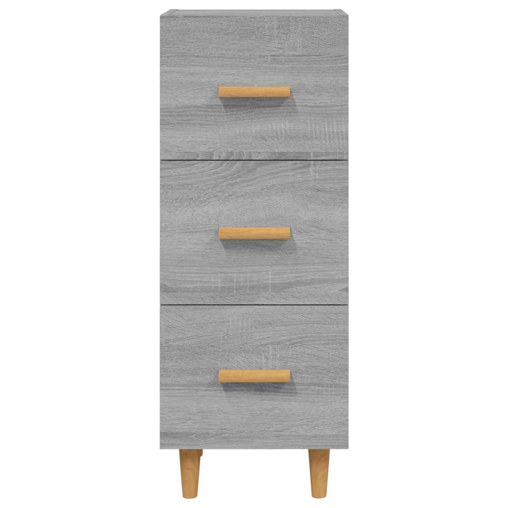 skænk 34,5x34x90 cm konstrueret træ grå sonoma-eg