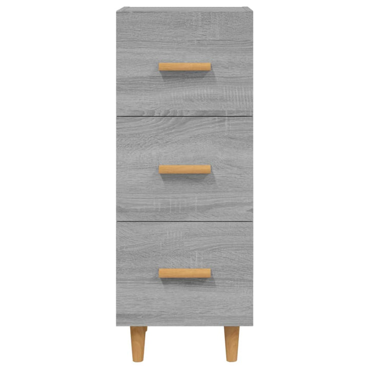 skænk 34,5x34x90 cm konstrueret træ grå sonoma-eg