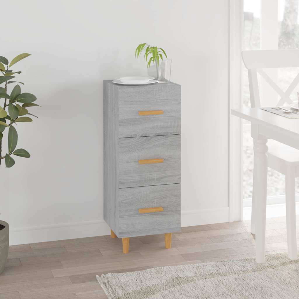 skænk 34,5x34x90 cm konstrueret træ grå sonoma-eg