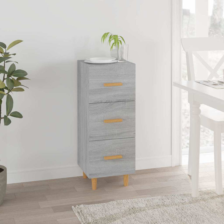 skænk 34,5x34x90 cm konstrueret træ grå sonoma-eg