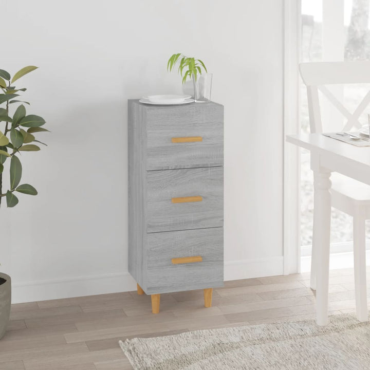 skænk 34,5x34x90 cm konstrueret træ grå sonoma-eg