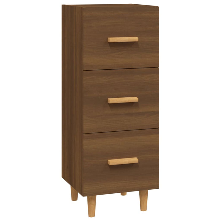 skænk 34,5x34x90 cm konstrueret træ brun egetræsfarve