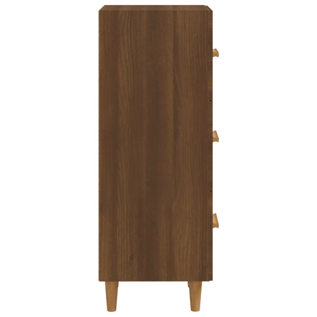 skænk 34,5x34x90 cm konstrueret træ brun egetræsfarve