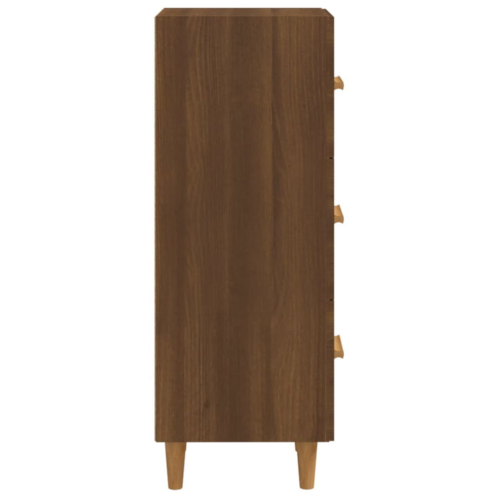 skænk 34,5x34x90 cm konstrueret træ brun egetræsfarve