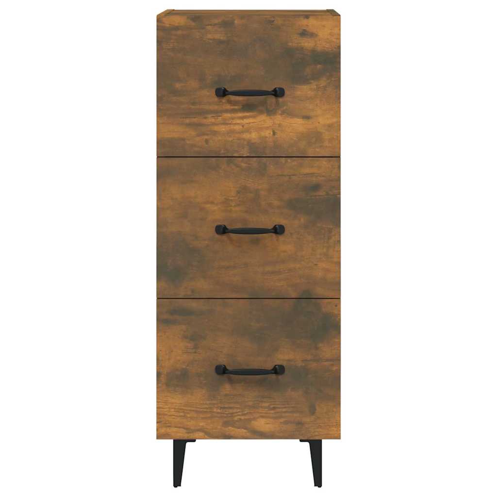skænk 34,5x34x90 cm konstrueret træ røget egetræsfarve