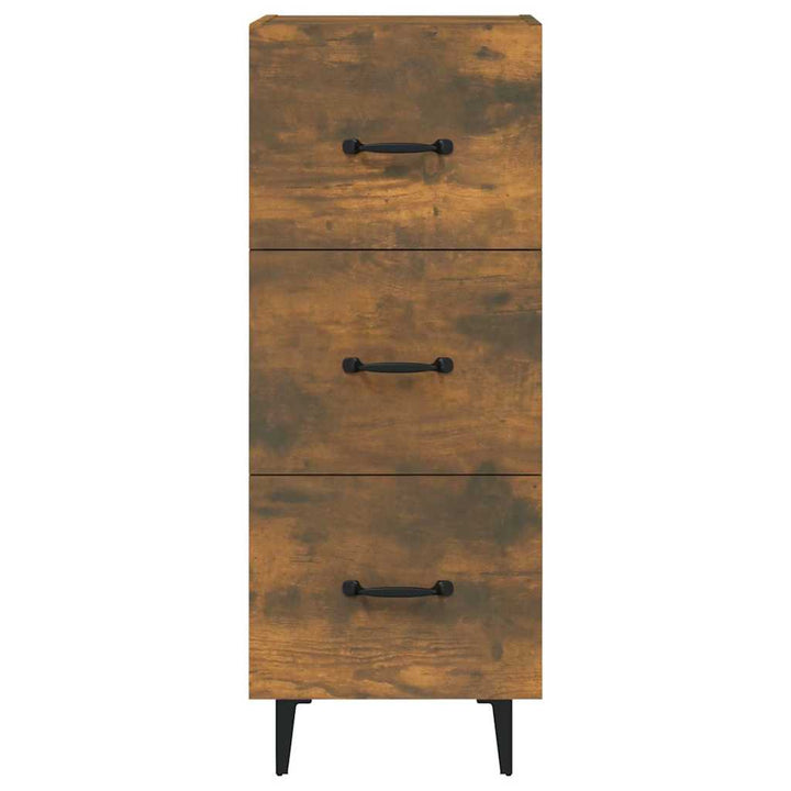skænk 34,5x34x90 cm konstrueret træ røget egetræsfarve