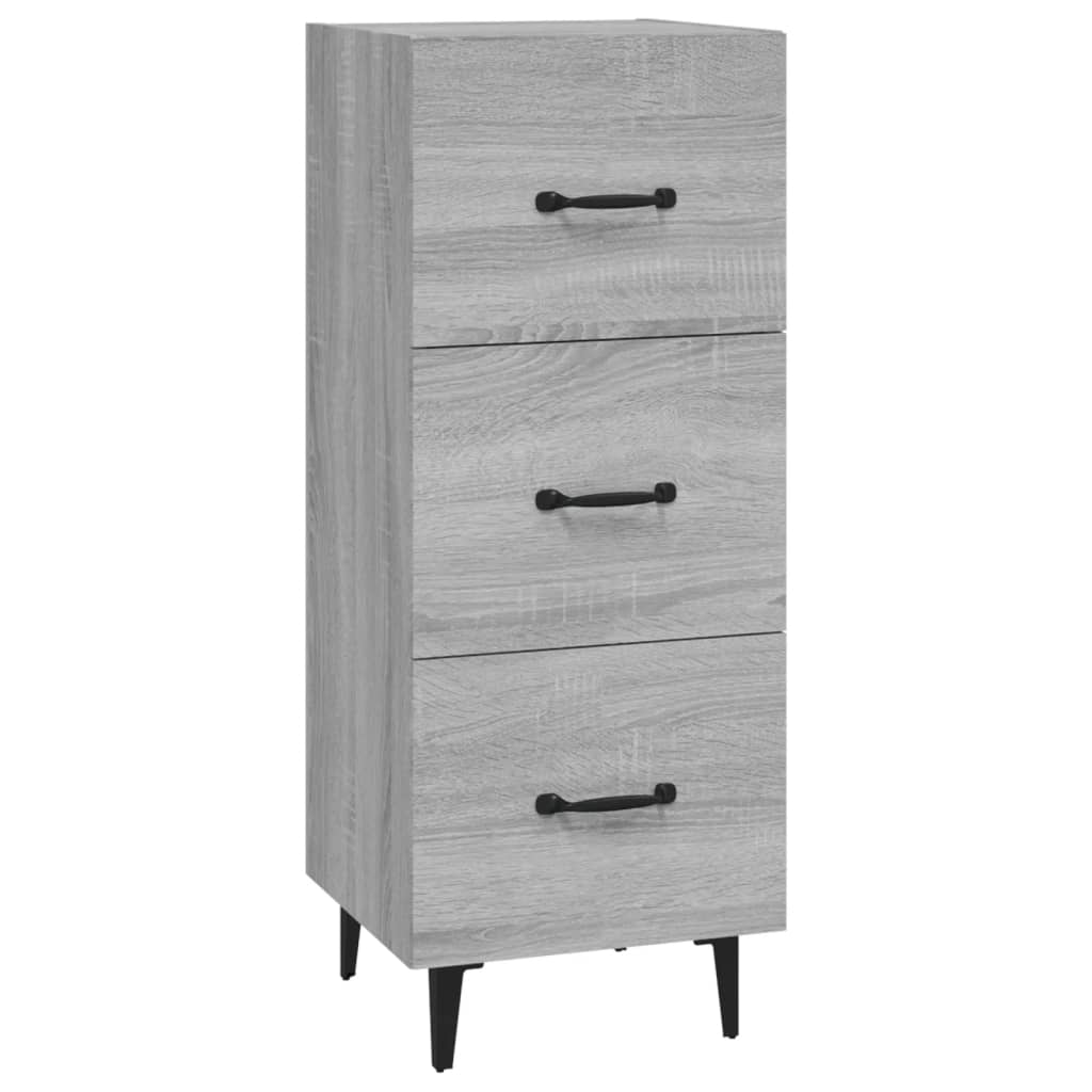 skænk 34,5x34x90 cm konstrueret træ grå sonoma-eg