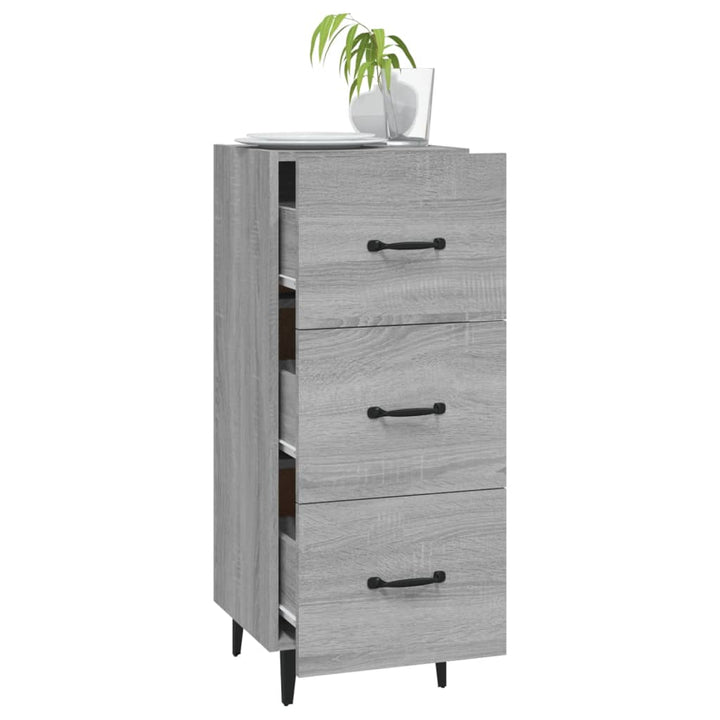skænk 34,5x34x90 cm konstrueret træ grå sonoma-eg