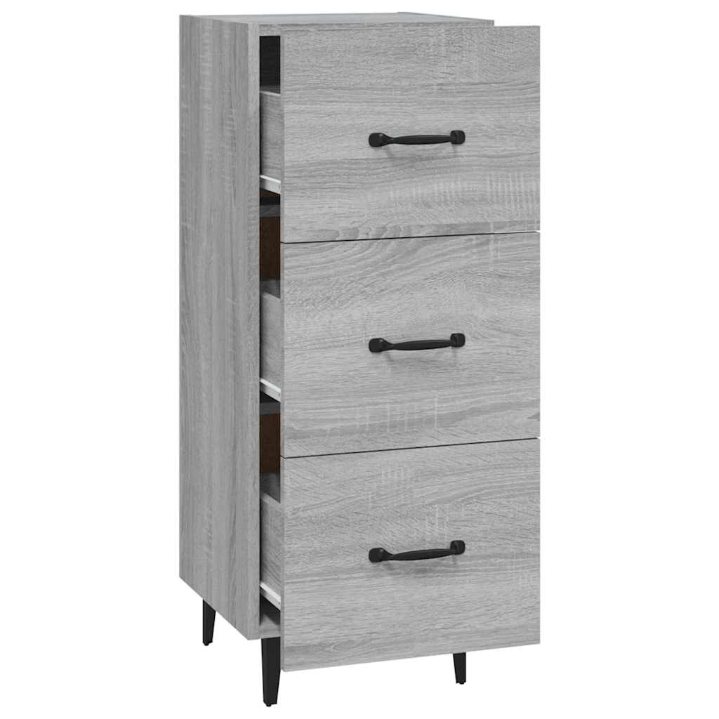 skænk 34,5x34x90 cm konstrueret træ grå sonoma-eg