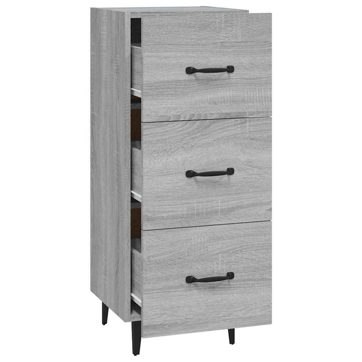 skænk 34,5x34x90 cm konstrueret træ grå sonoma-eg