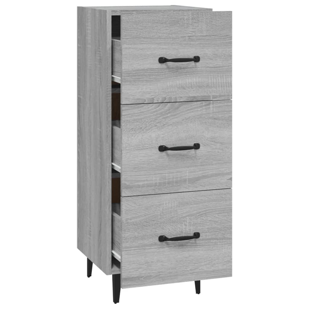 skænk 34,5x34x90 cm konstrueret træ grå sonoma-eg