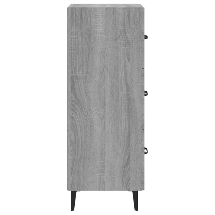 skænk 34,5x34x90 cm konstrueret træ grå sonoma-eg