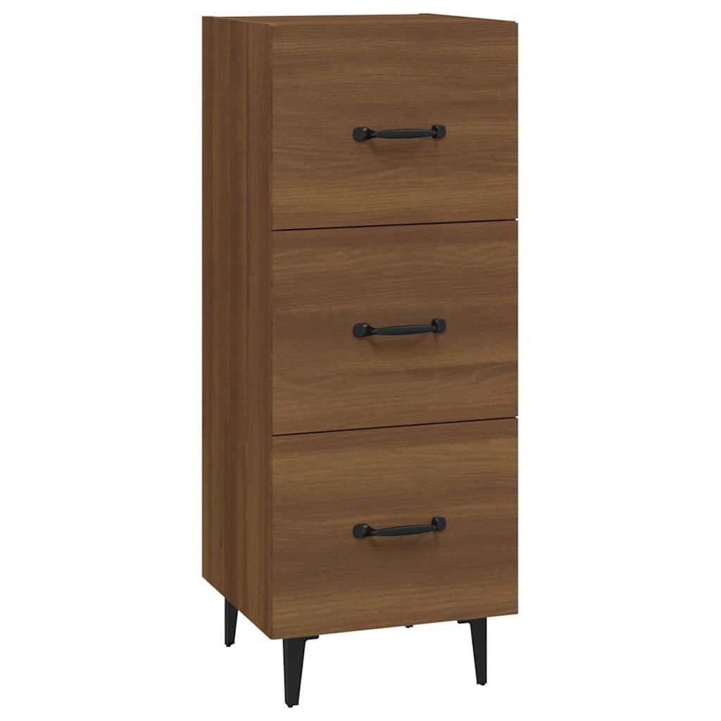 skænk 34,5x34x90 cm konstrueret træ brun egetræsfarve