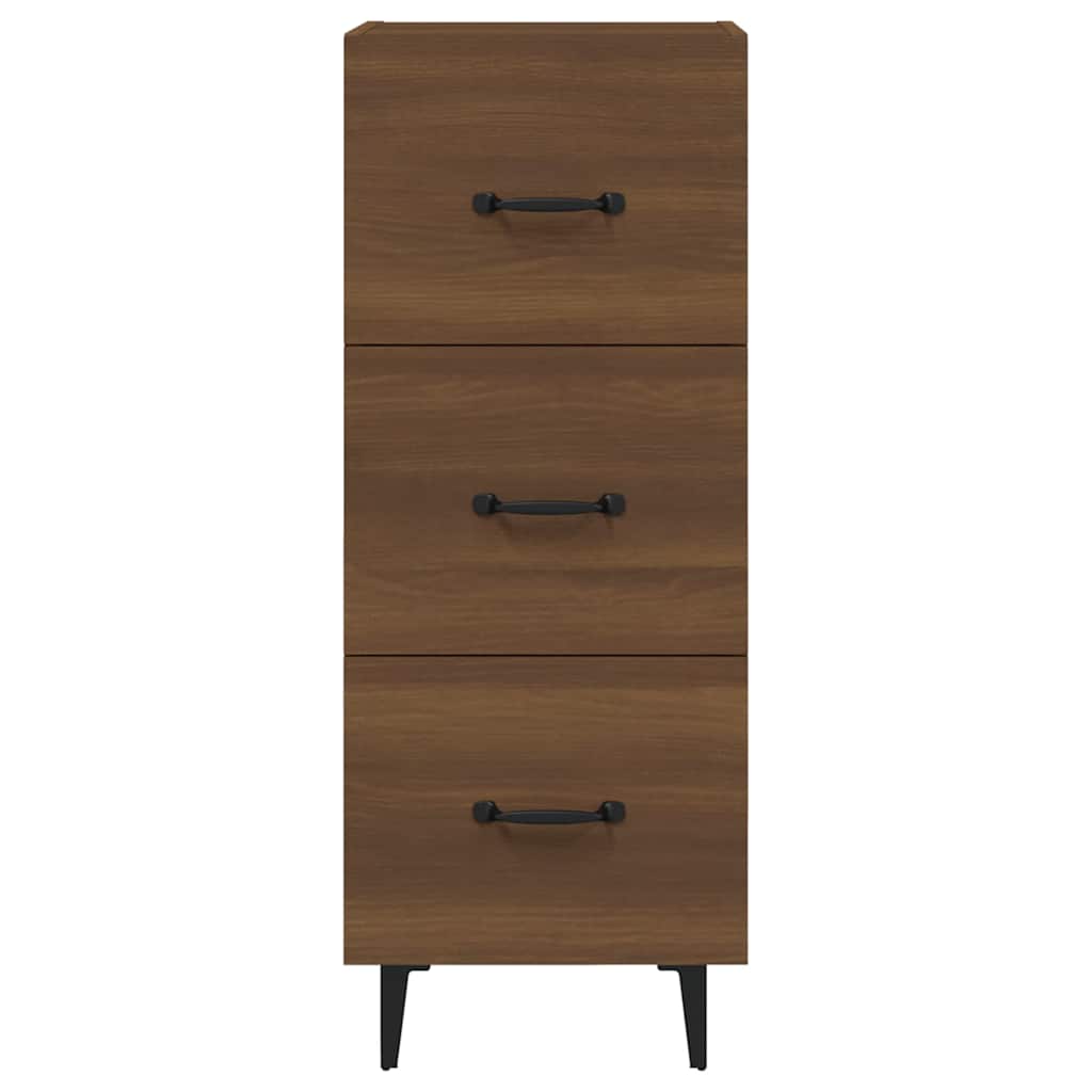 skænk 34,5x34x90 cm konstrueret træ brun egetræsfarve