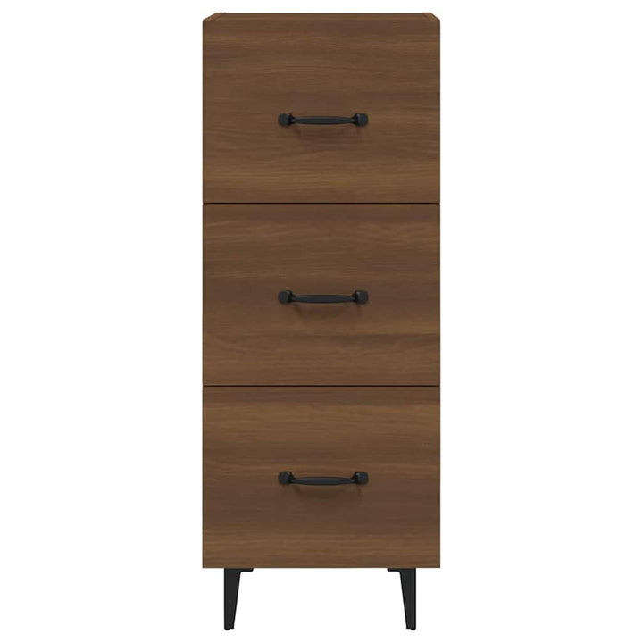 skænk 34,5x34x90 cm konstrueret træ brun egetræsfarve
