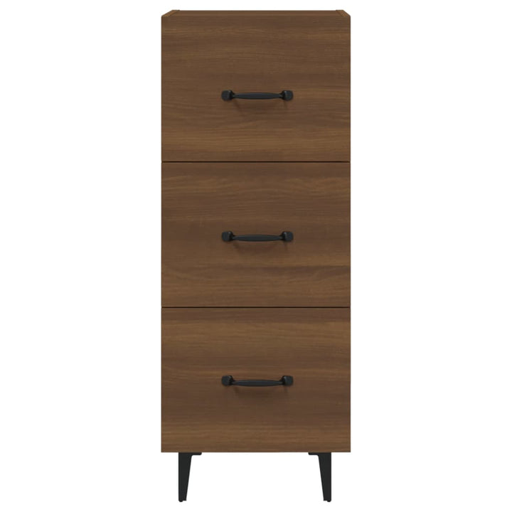 skænk 34,5x34x90 cm konstrueret træ brun egetræsfarve