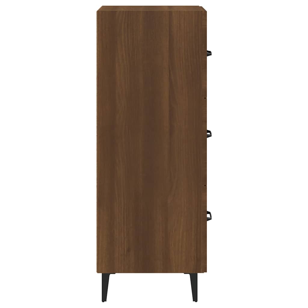 skænk 34,5x34x90 cm konstrueret træ brun egetræsfarve