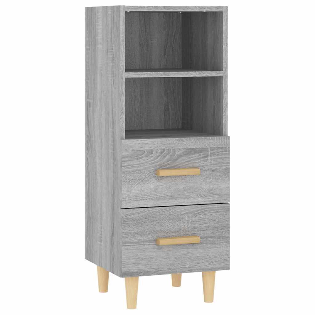 skænk 34,5x34x90 cm konstrueret træ grå sonoma-eg