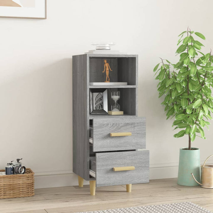 skænk 34,5x34x90 cm konstrueret træ grå sonoma-eg