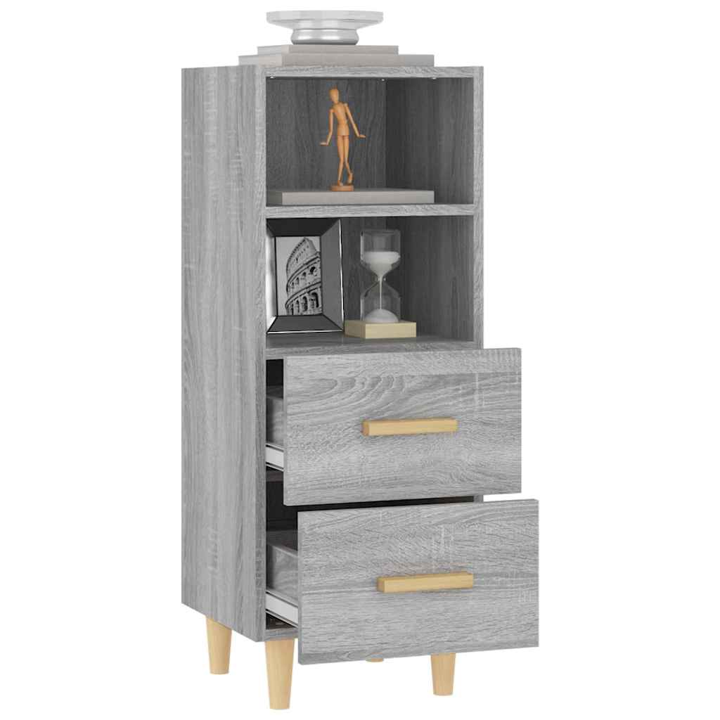 skænk 34,5x34x90 cm konstrueret træ grå sonoma-eg