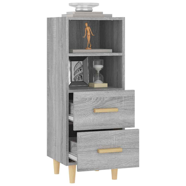skænk 34,5x34x90 cm konstrueret træ grå sonoma-eg