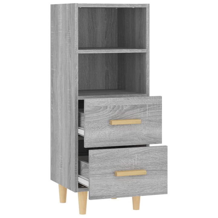 skænk 34,5x34x90 cm konstrueret træ grå sonoma-eg