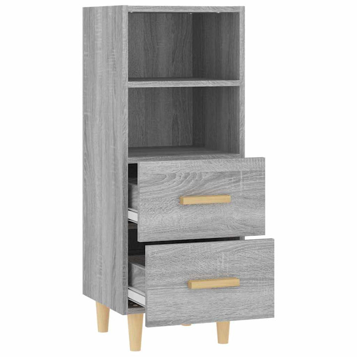 skænk 34,5x34x90 cm konstrueret træ grå sonoma-eg